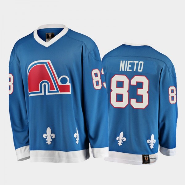 Matt Nieto #83 Quebec Nordiques Heritage Vintage Blue 25th Season Jersey