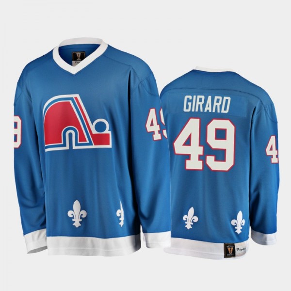 Samuel Girard #49 Quebec Nordiques Heritage Vintage Blue 25th Season Jersey