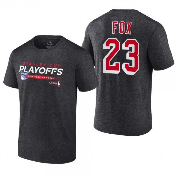 Adam Fox 2022 Stanley Cup Playoffs New York Rangers Charcoal T-Shirt