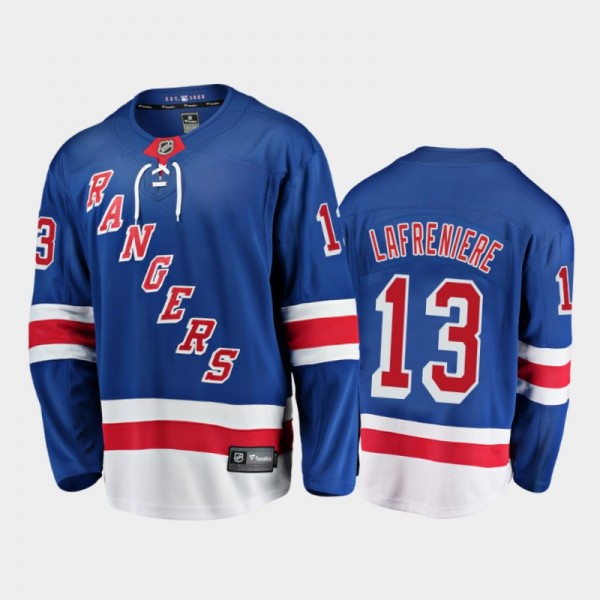 New York Rangers Alexis Lafreniere #13 Home Blue 2...
