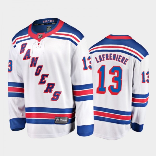 New York Rangers Alexis Lafreniere #13 Away White ...