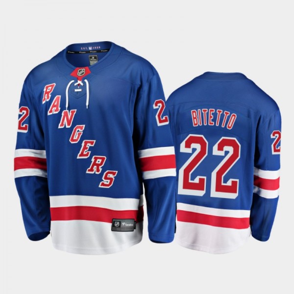 Men's New York Rangers Anthony Bitetto #22 Home Bl...