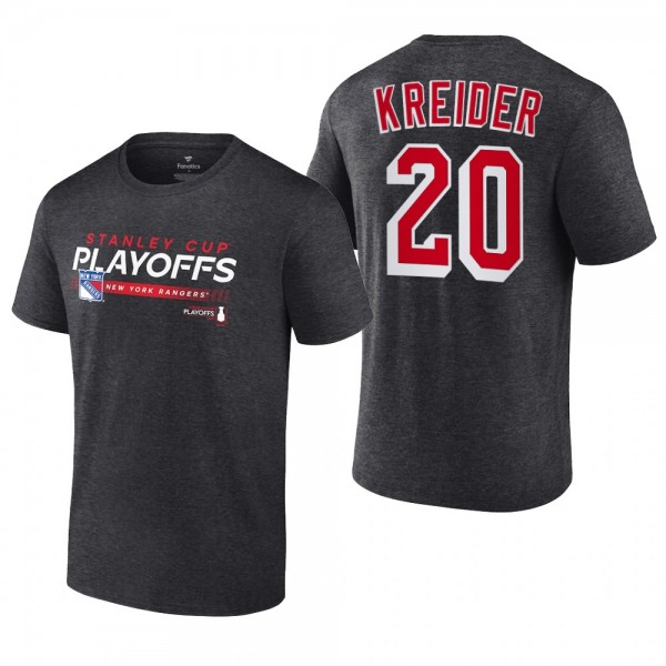Chris Kreider 2022 Stanley Cup Playoffs New York Rangers Charcoal T-Shirt