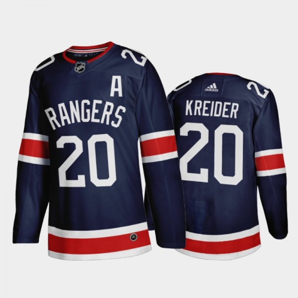New York Rangers Chris Kreider #20 2021 Reverse Retro Navy Authentic Jersey