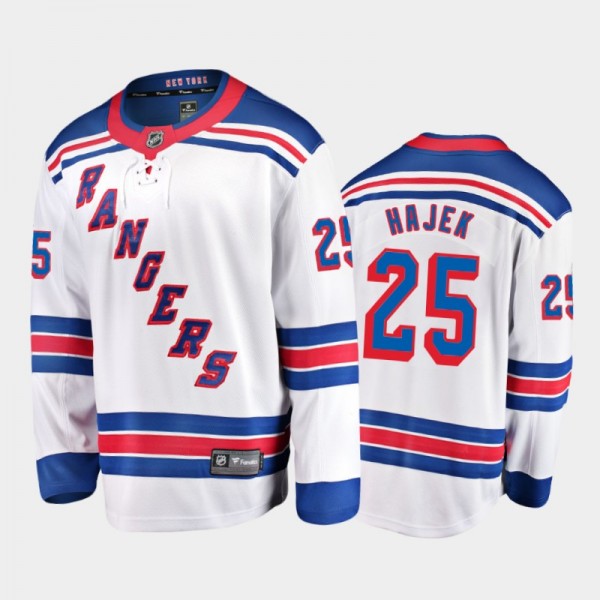 New York Rangers #25 Libor Hajek Away White 2021-2...