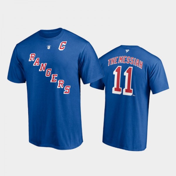 Men's New York Rangers Mark Messier #11 Nickname Retired Player Blue T-Shirt
