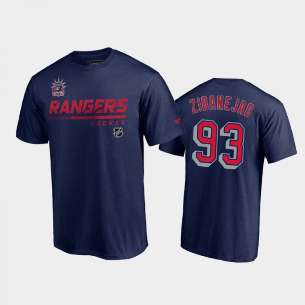 Men's New York Rangers Mika Zibanejad #93 Authentic Pro Special Edition Navy T-Shirt