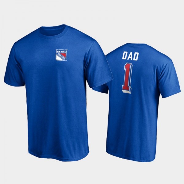 Men's New York Rangers 2021 Father Day Royal T-Shi...