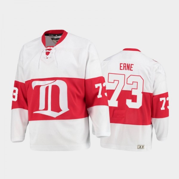 Men's Detroit Red Wings Adam Erne #73 Heritage White Authentic Jersey