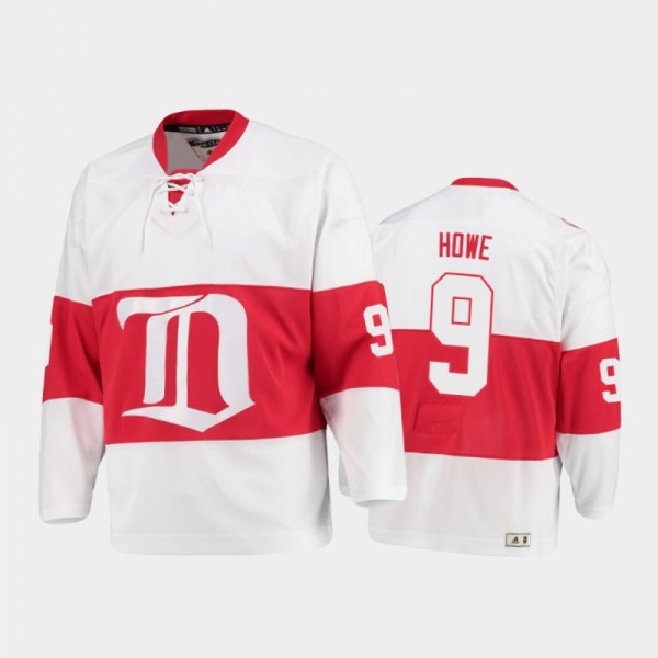 Men's Detroit Red Wings Gordie Howe #9 Heritage White Authentic Jersey