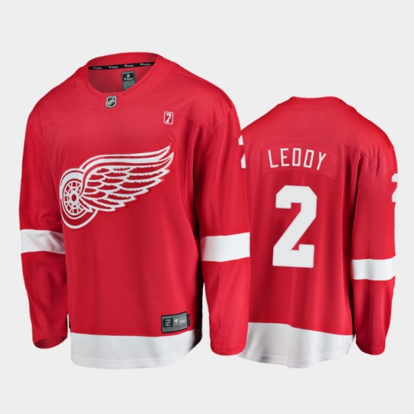 Detroit Red Wings #2 Nick Leddy Home Red 2021 Jers...