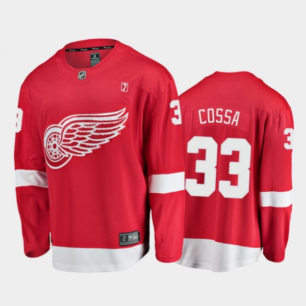 Men Detroit Red Wings Sebastian Cossa #33 Home Red...