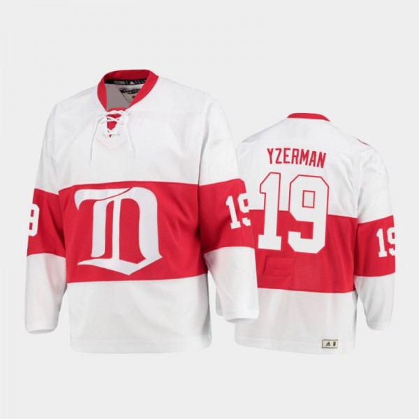 Men's Detroit Red Wings Steve Yzerman #19 Heritage White Authentic Jersey