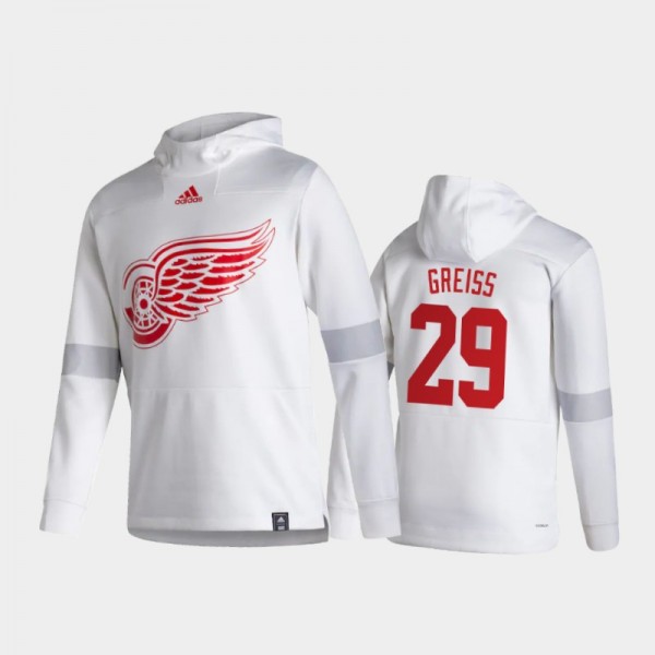 Men's Detroit Red Wings Thomas Greiss #29 Authentic Pullover Special Edition 2021 Reverse Retro White Hoodie
