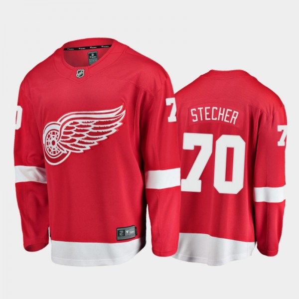 Detroit Red Wings Troy Stecher #70 Home Red 2020-2...