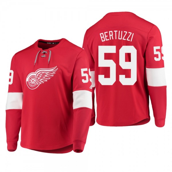 Red Wings Tyler Bertuzzi #59 Adidas Platinum Long Sleeve 2018-19 Cheap Jersey T-Shirt Red