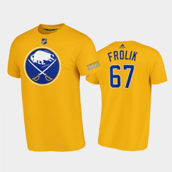 2020-21 Buffalo Sabres Michael Frolik #67 Alternate Name & Number Yellow T-Shirt