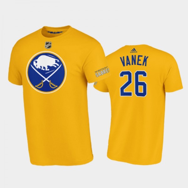 2020-21 Buffalo Sabres Thomas Vanek #26 Alternate Name & Number Yellow T-Shirt