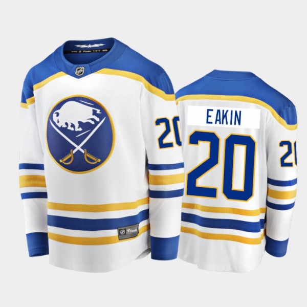 Buffalo Sabres Cody Eakin #20 Away White 2020-21 B...