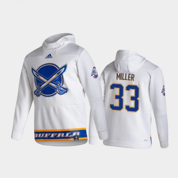 Men's Buffalo Sabres Colin Miller #33 Authentic Pullover Special Edition 2021 Reverse Retro White Hoodie