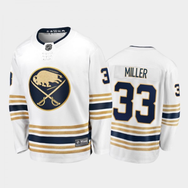 Sabres Colin Miller #33 50th Anniversary White 201...