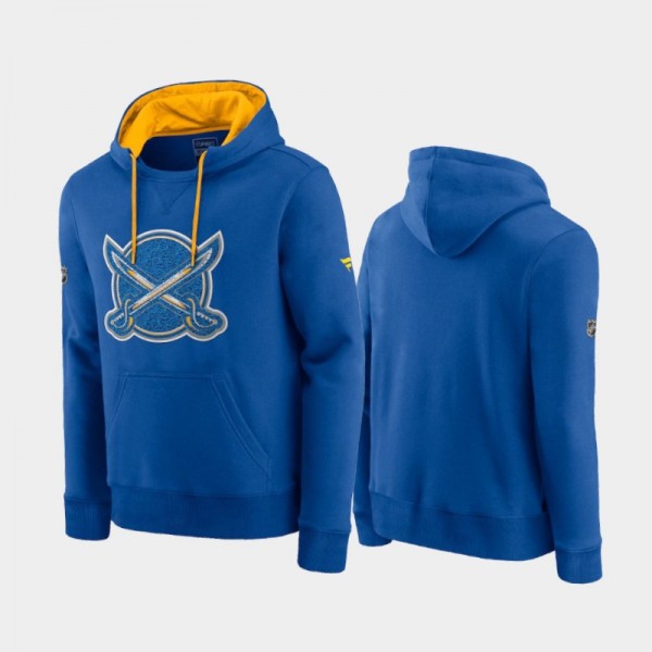 Men's Buffalo Sabres Special Edition Archival Throwback Pullover Royal Hoodie
