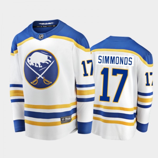 Buffalo Sabres Wayne Simmonds #17 Away White 2020-...