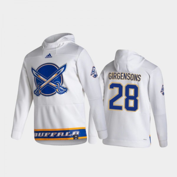 Men's Buffalo Sabres Zemgus Girgensons #28 Authentic Pullover Special Edition 2021 Reverse Retro White Hoodie