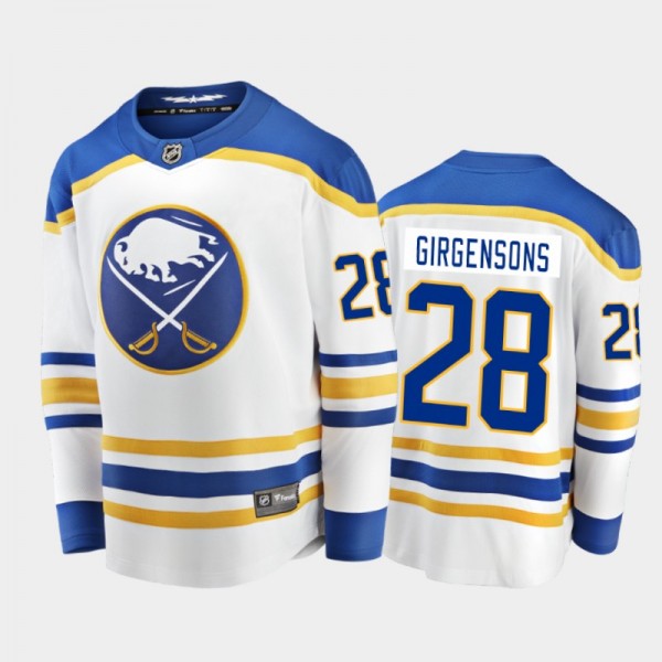 Buffalo Sabres Zemgus Girgensons #28 Away White 20...