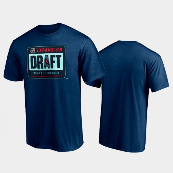 Men Seattle Kraken 2021 NHL Expansion Draft Navy Logo T-Shirt
