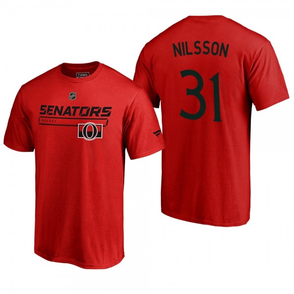 Men's Ottawa Senators Anders Nilsson #31 Rinkside Collection Prime Authentic Pro Red T-shirt