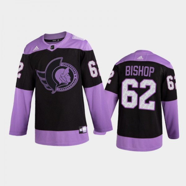Men Ottawa Senators Clark Bishop #62 2021 Hockey F...