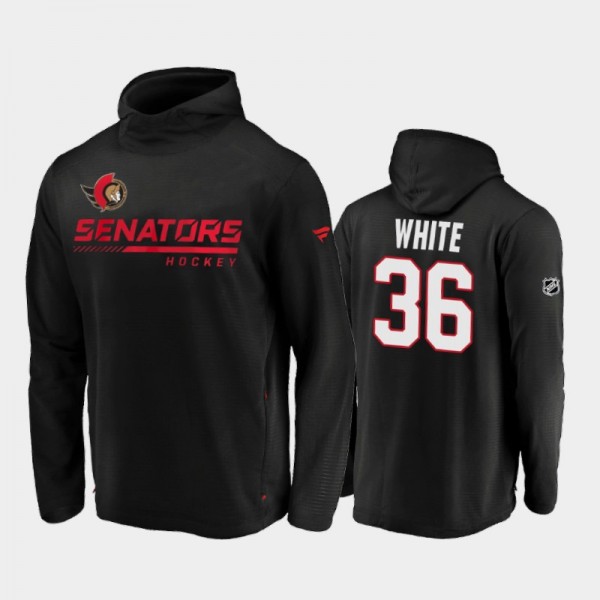 Ottawa Senators Colin White #36 Locker Room Pullover 2020-21 Authentic Pro Black Hoodie