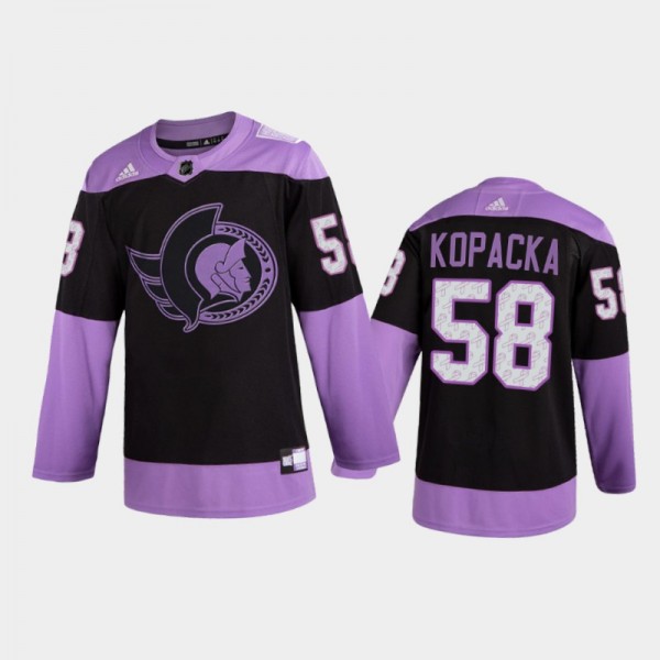 Men Ottawa Senators Jack Kopacka #58 2021 Hockey F...