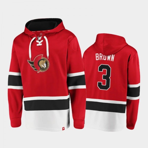 Men's Josh Brown #3 Ottawa Senators Lace-Up Red Da...
