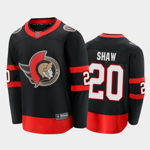 Men's Ottawa Senators Logan Shaw #20 Home Black 20...