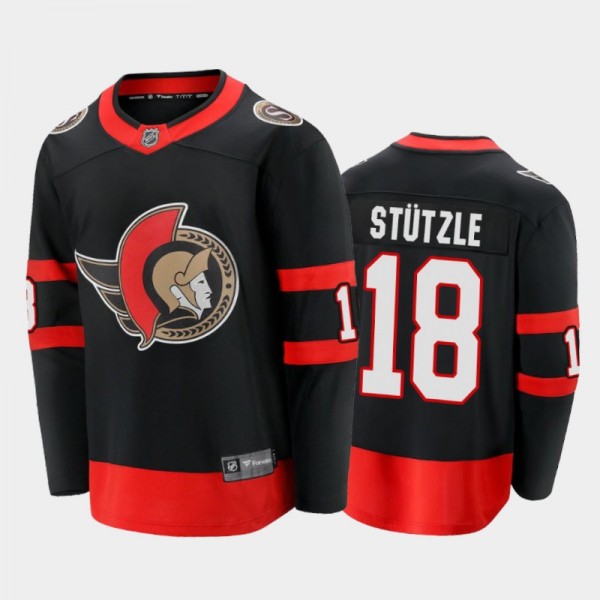Men's Ottawa Senators Tim Stutzle #18 Home Black 2...