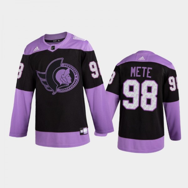 Men Ottawa Senators Victor Mete #98 2021 Hockey Fi...