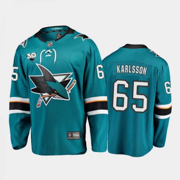 Men's San Jose Sharks Erik Karlsson #65 Commemorat...