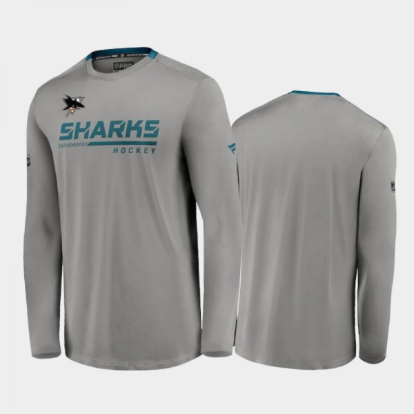 Men's San Jose Sharks Special Edition Locker Room Long Sleeve Gray T-Shirt