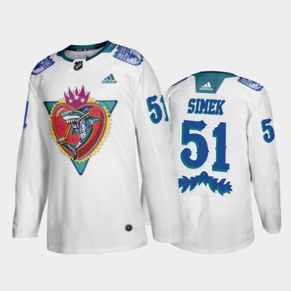 Men's San Jose Sharks Radim Simek #51 Los Tiburone...