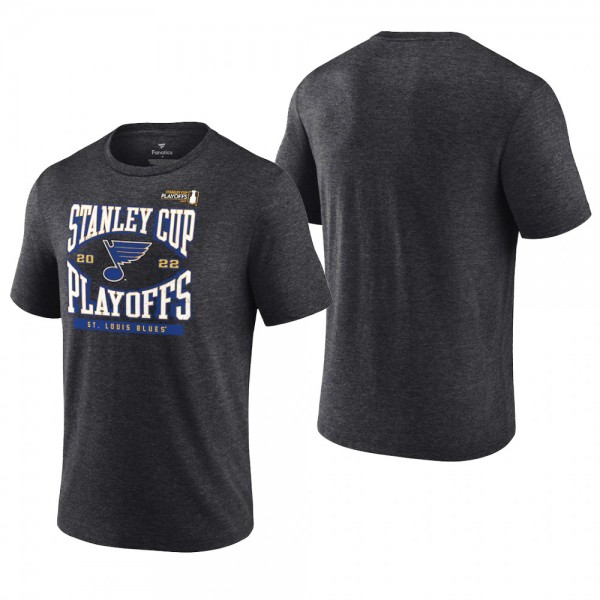 Men St. Louis Blues 2022 Stanley Cup Playoffs Charcoal T-Shirt Wraparound