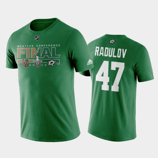 Dallas Stars Alexander Radulov #47 Western Conference Final Matchup 2020 Stanley Playoffs Green T-Shirt