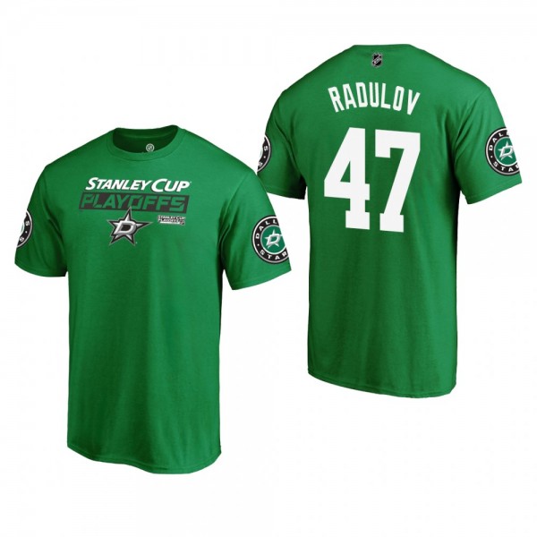 Men's Dallas Stars Alexander Radulov #47 Bound Body Checking 2019 Stanley Cup Playoffs Kelly Green T-Shirt