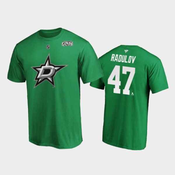 Stars Alexander Radulov #47 Authentic Stack 2020 Stanley Cup Final Kelly Green T-Shirt