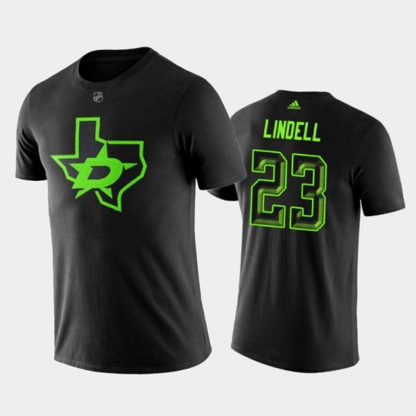 Men's Dallas Stars Esa Lindell #23 Blackout Altern...