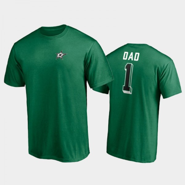 Men's Dallas Stars 2021 Father Day Green T-Shirt