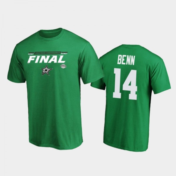 Dallas Stars Jamie Benn #14 Western Conference Final Bound Overdrive 2020 Stanley Playoffs Green T-Shirt
