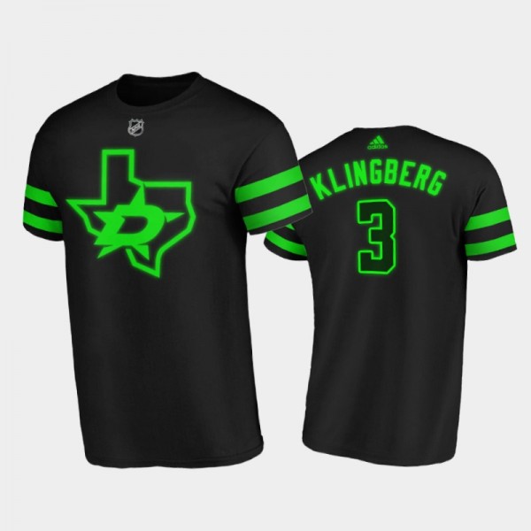 Men Dallas Stars John Klingberg #3 Blackout Skylin...