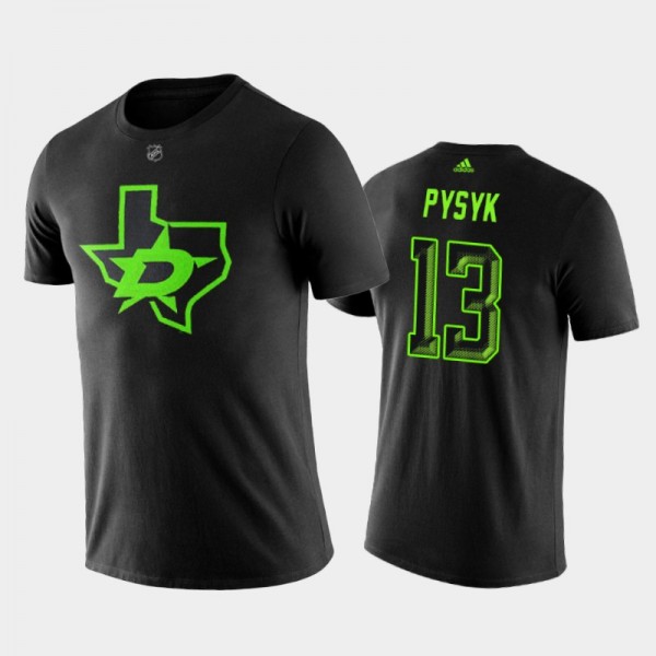 Men's Dallas Stars Mark Pysyk #13 Blackout Alternate Black T-Shirt